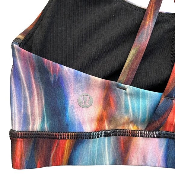 Lululemon Energy Bra Chroma Fusion Multi Print 6 Athletic Sports Top - Picture 3 of 8